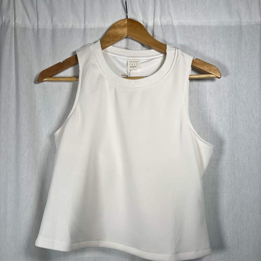 Skies Are Blue White Tank Top